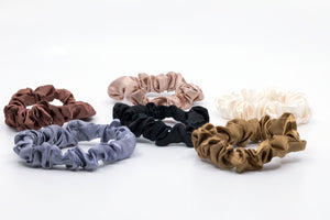 Dunne scrunchies (set van 6 kleuren)